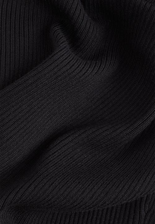 H&M - Rib-knit strappy top - black