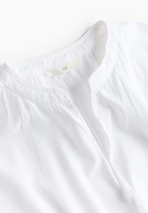 H&M - Cap-sleeved blouse - white