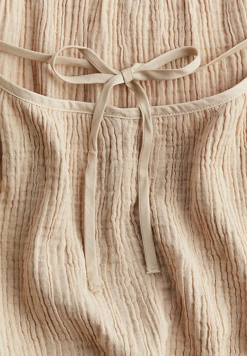 H&M - Tie-detail throw-on dress - beige