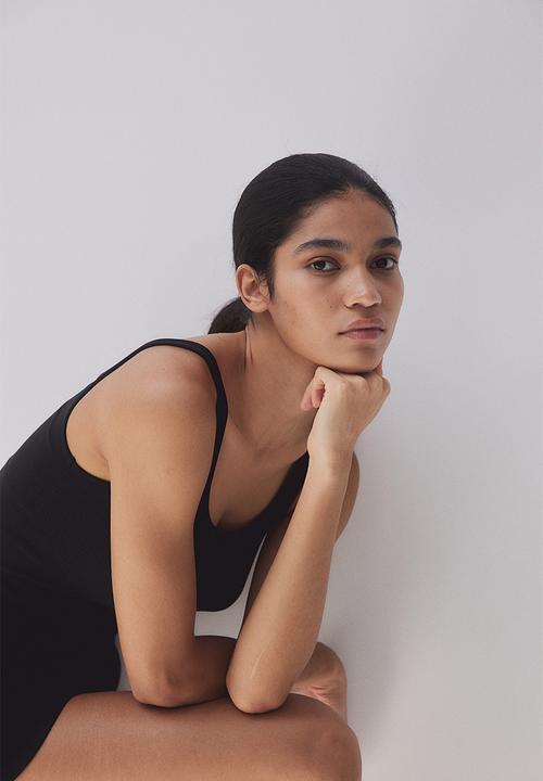 H&M - Ribbed vest top - black