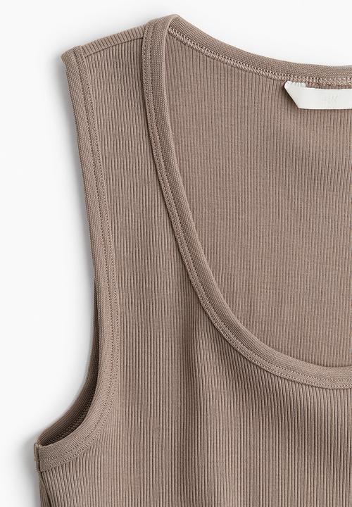 H&M - Ribbed vest top - greige 