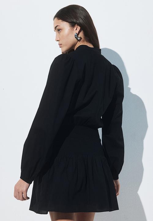 H&M - Pintucked cotton dress - black