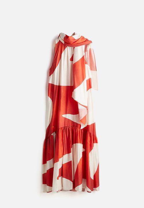 H&M - Voluminous maxi dress - red patterned