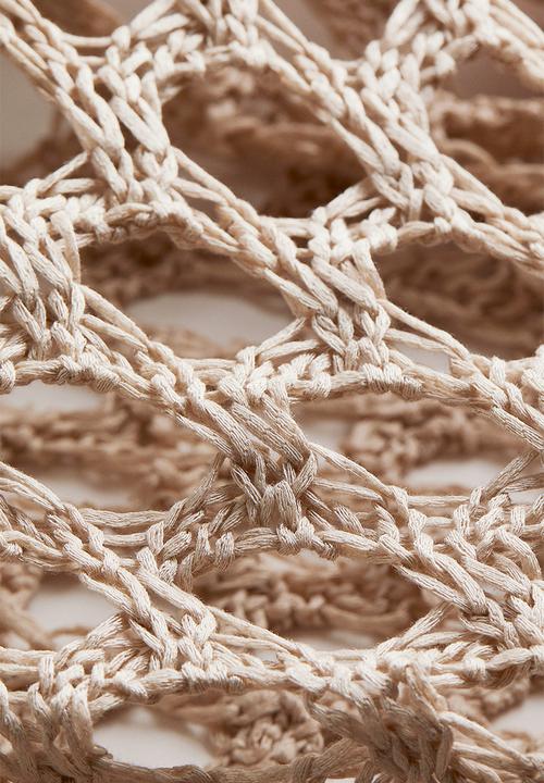 H&M - Crochet-look knitted dress - beige