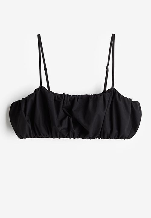 H&M - Poplin bralette top - black