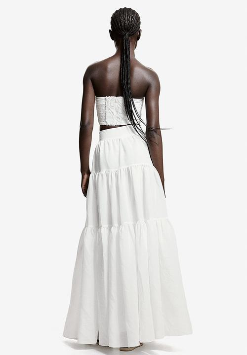 H&M - Tiered maxi skirt - white