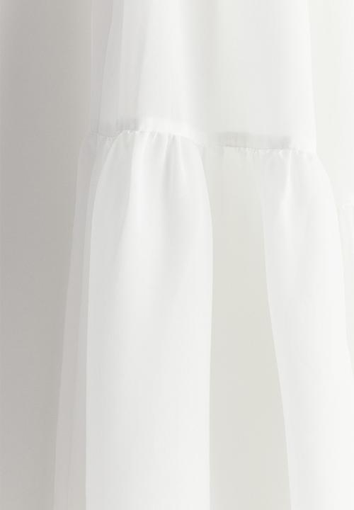 H&M - Tiered maxi skirt - white
