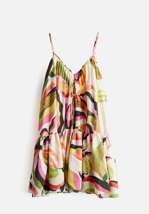 H&M - A-line dress - cream patterned