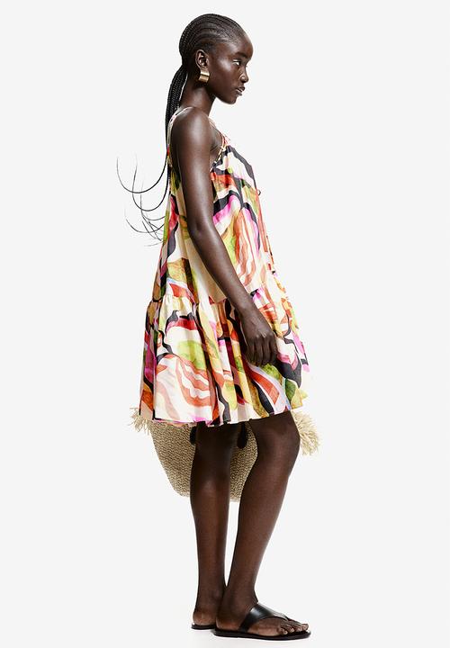 H&M - A-line dress - cream patterned
