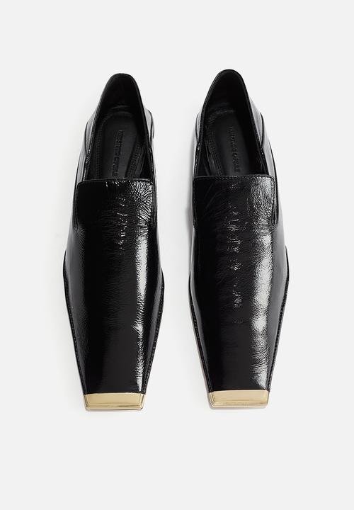H&M - H&M Studio: Crackled-finish leather loafers - black