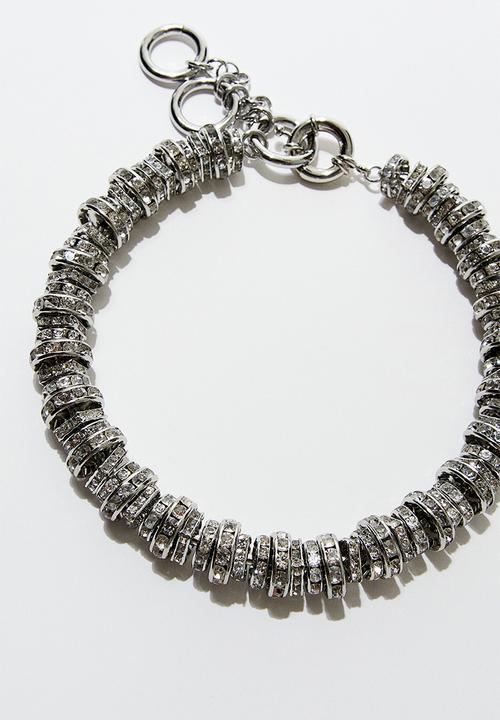H&M - H&M Studio: Short rhinestone-ornament necklace - silver