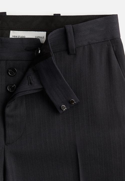 H&M - H&M Studio: Wool-blend tailored trousers - black