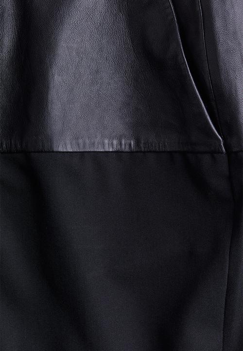 H&M - H&M Studio: Dual-fabric skirt - black