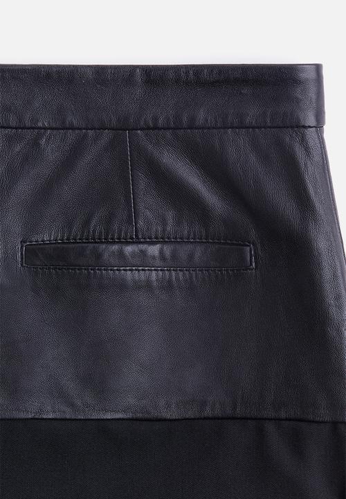 H&M - H&M Studio: Dual-fabric skirt - black