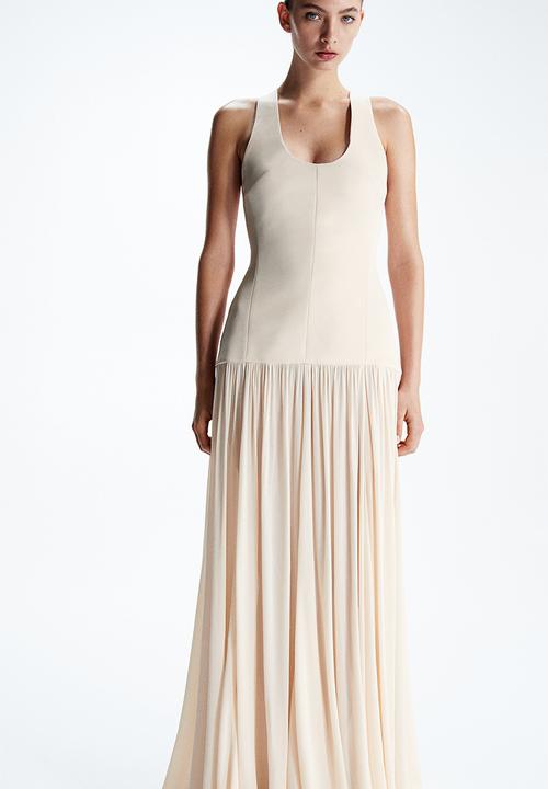 h&m beige maxi dress H&M Fully Lined Long Sleeve Maxi Dress- Size 4 – The Saved Collection main image 0