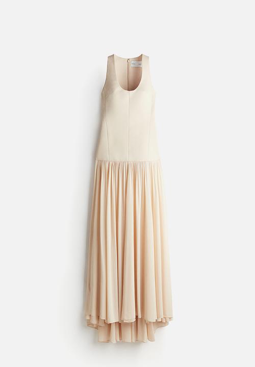 H&M - H&M Studio: Sheer-skirt maxi dress - light beige