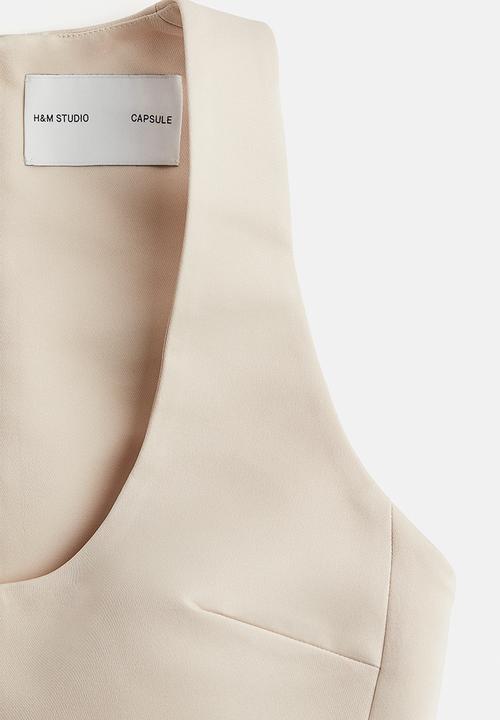 H&M - H&M Studio: Sheer-skirt maxi dress - light beige