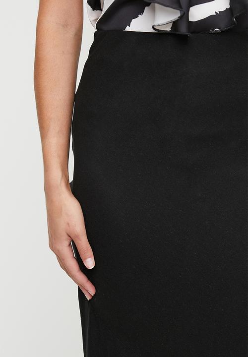 edit - Bias laundered linen maxi slip skirt - black