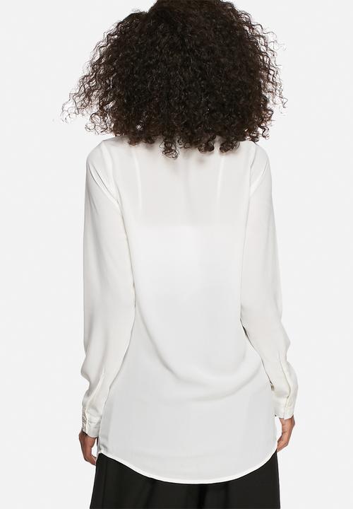 Influence. - Ruffled neck pussy bow shirt