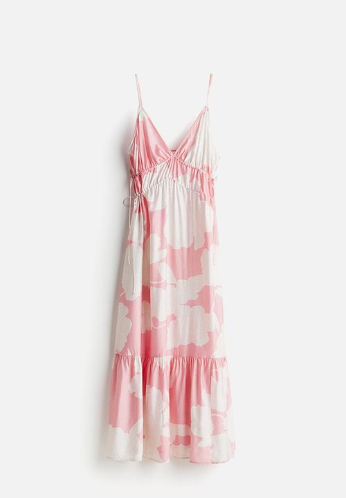 H&M - Drawstring-detail maxi dress - pink,multi