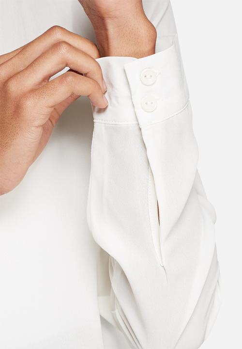 Influence. - Ruffled neck pussy bow shirt