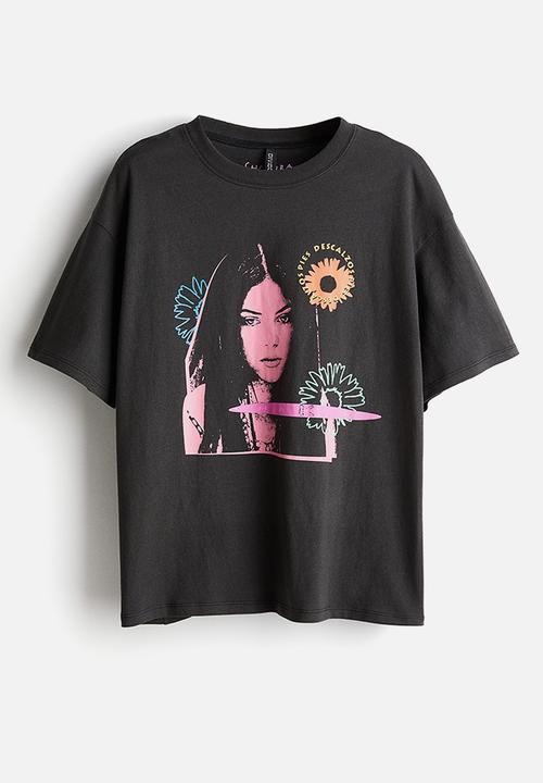 H&M - Oversized printed T-shirt - grey,multi