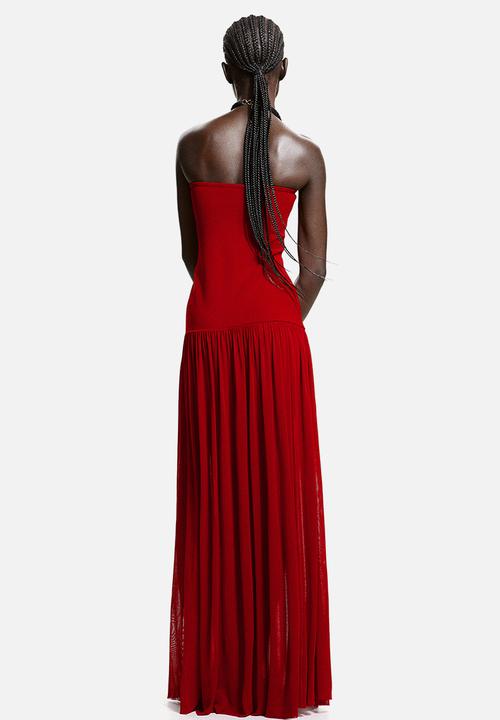 Long bandeau dress - red - 1239043002