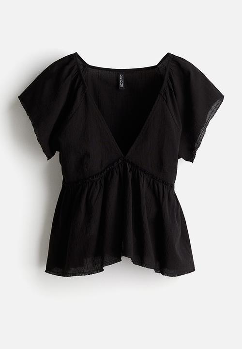 H&M - Crêpe peplum blouse - black