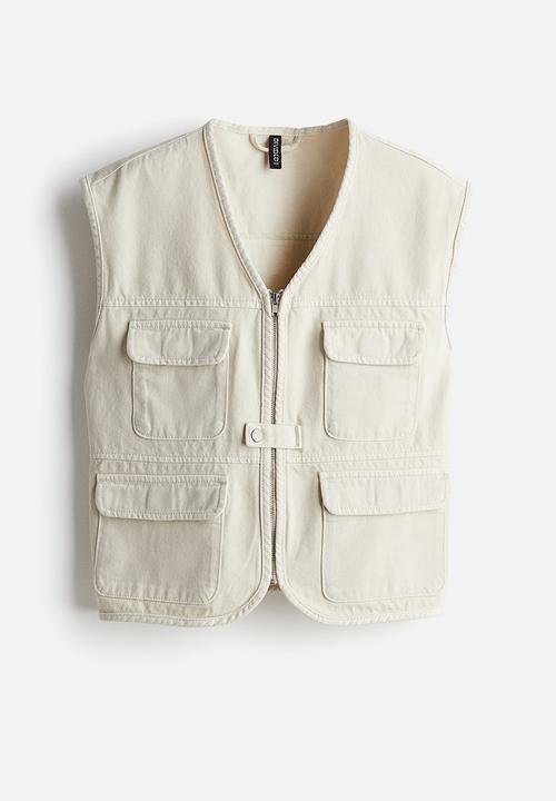 H&M - Twill cargo gilet - white