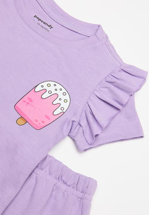 Pop Candy - Tee & short set-lilac