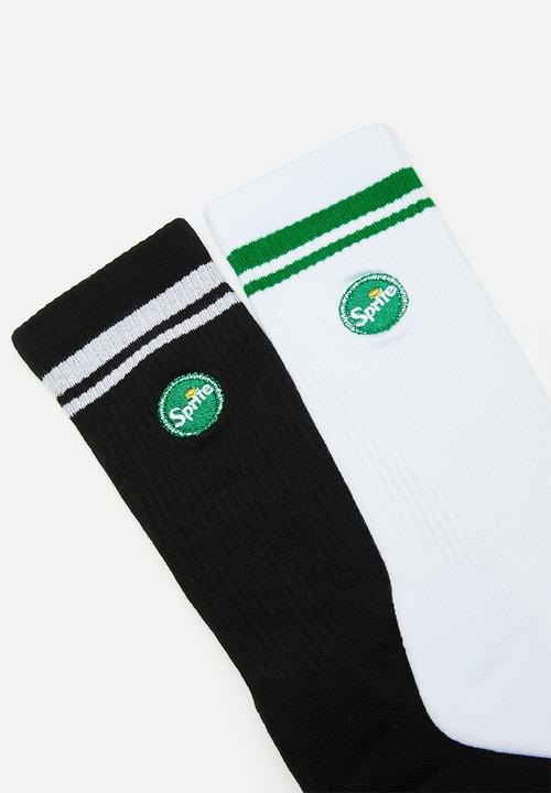 Foot-ies - Sprite cap sneaker sock 2 pack - black/white