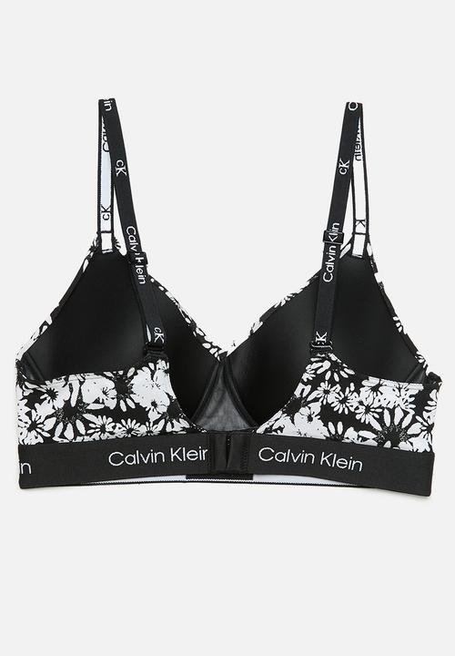 Calvin Klein - 1996 COTTON longline bralette  - black/white