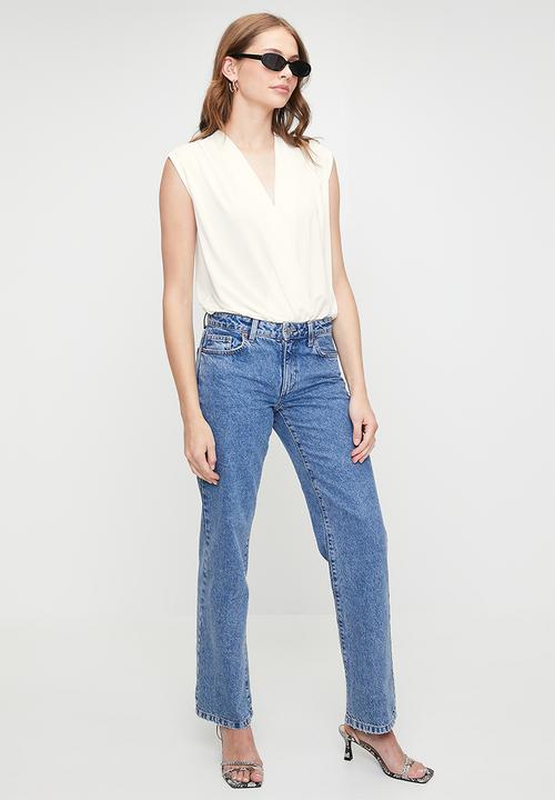 MILLA - V-neck wrap over combo bodysuit - milk