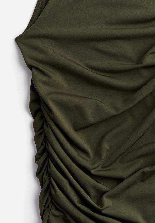 H&M - Draped microfibre dress - dark green