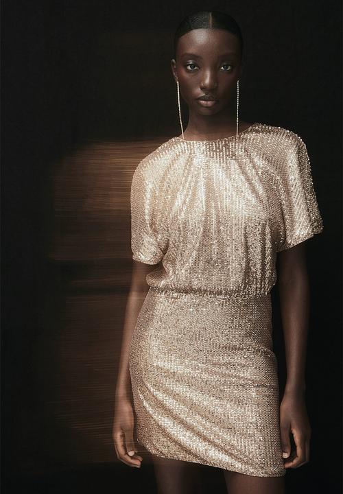 Sequined dress - bronze-coloured - 1259711001