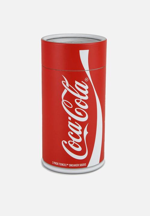 Foot-ies - Coke retro sneaker sock 3 pack gift can - multi
