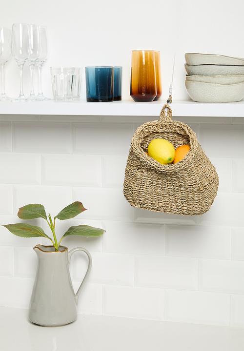 Sixth Floor - Seagrass Hanging veggie basket - Natural