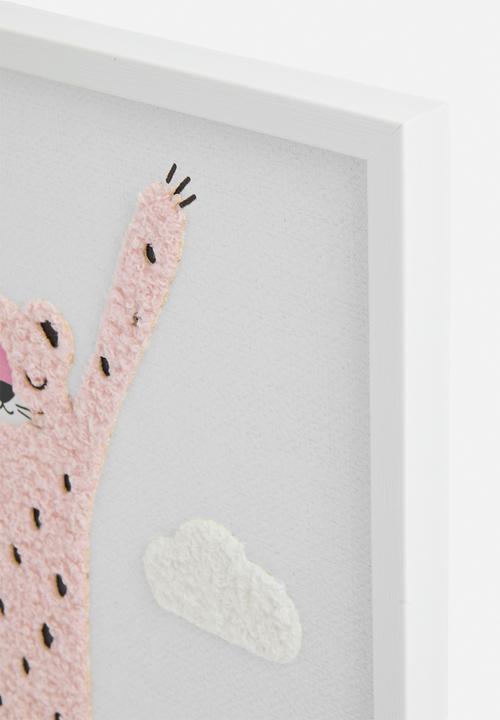 Sixth Floor - Jiggy framed canvas with 3d objects - pink	