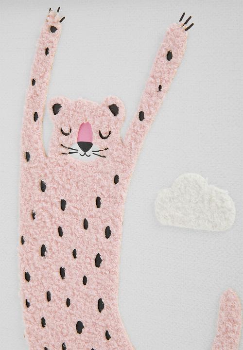 Sixth Floor - Jiggy framed canvas with 3d objects - pink	