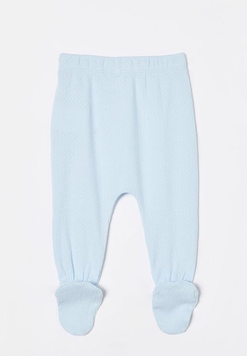 Cotton On - Organic pointelle footed legging - white water blue