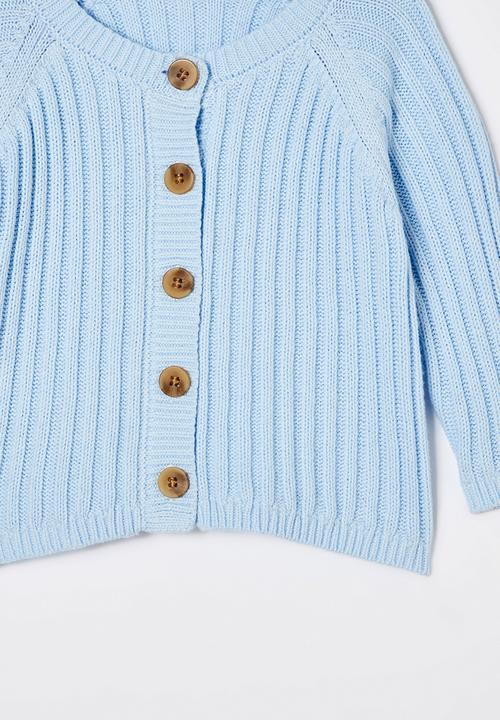 Cotton On - Organic knit cardigan - white water blue