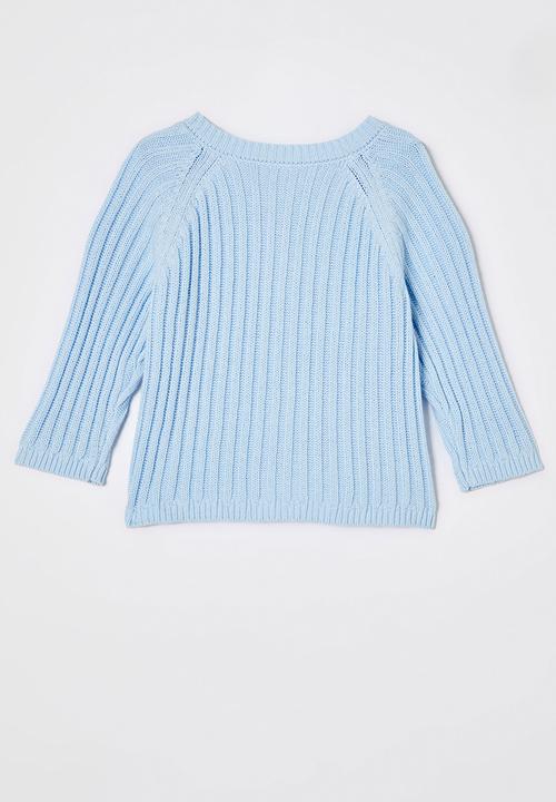 Cotton On - Organic knit cardigan - white water blue