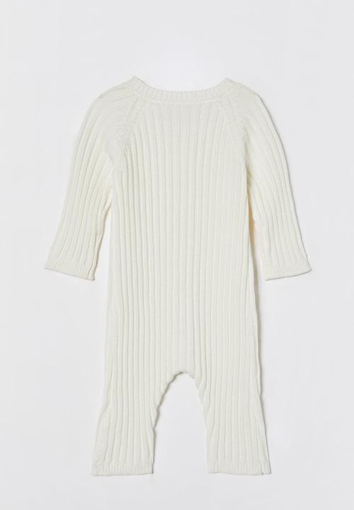 Cotton On - Organic knit long sleeve romper - milk
