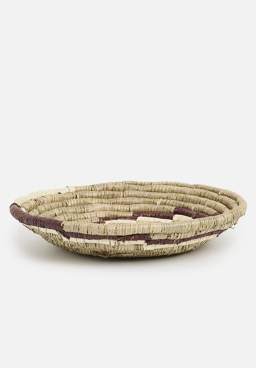 Sixth Floor - Seagrass Decorative bowl - Natural & Maroon
