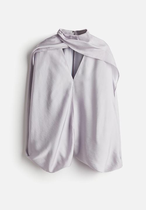 H&M - H&M Studio: Draped cape blouse - light dusty purple