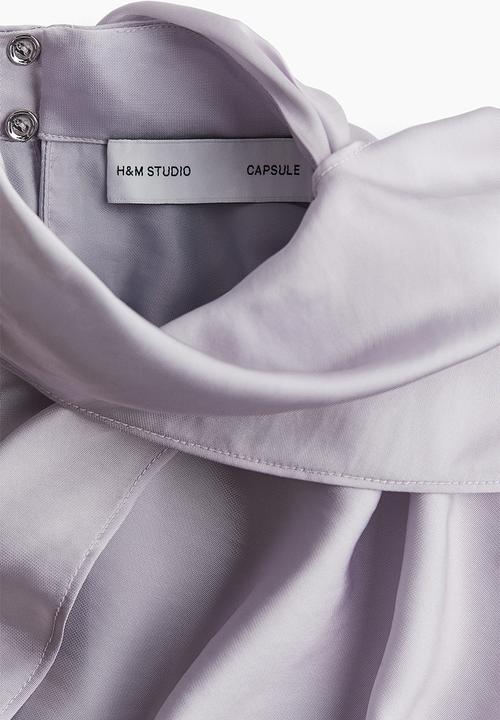 H&M - H&M Studio: Draped cape blouse - light dusty purple