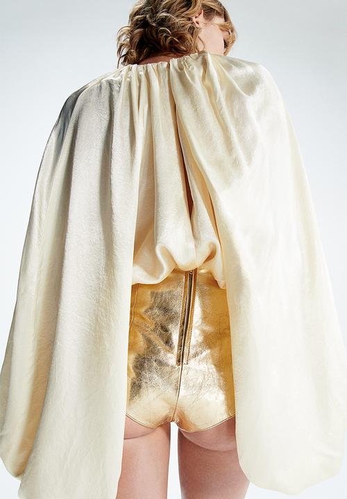 H&M - H&M Studio: Voluminous crêpe blouse - light beige