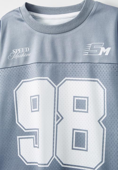 Cotton On - Long sleeve mesh sport tee - steel/98
