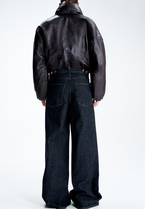 H&M - H&M Studio: Wide statement-button jeans - black 