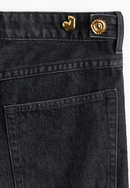 H&M - H&M Studio: Wide statement-button jeans - black 